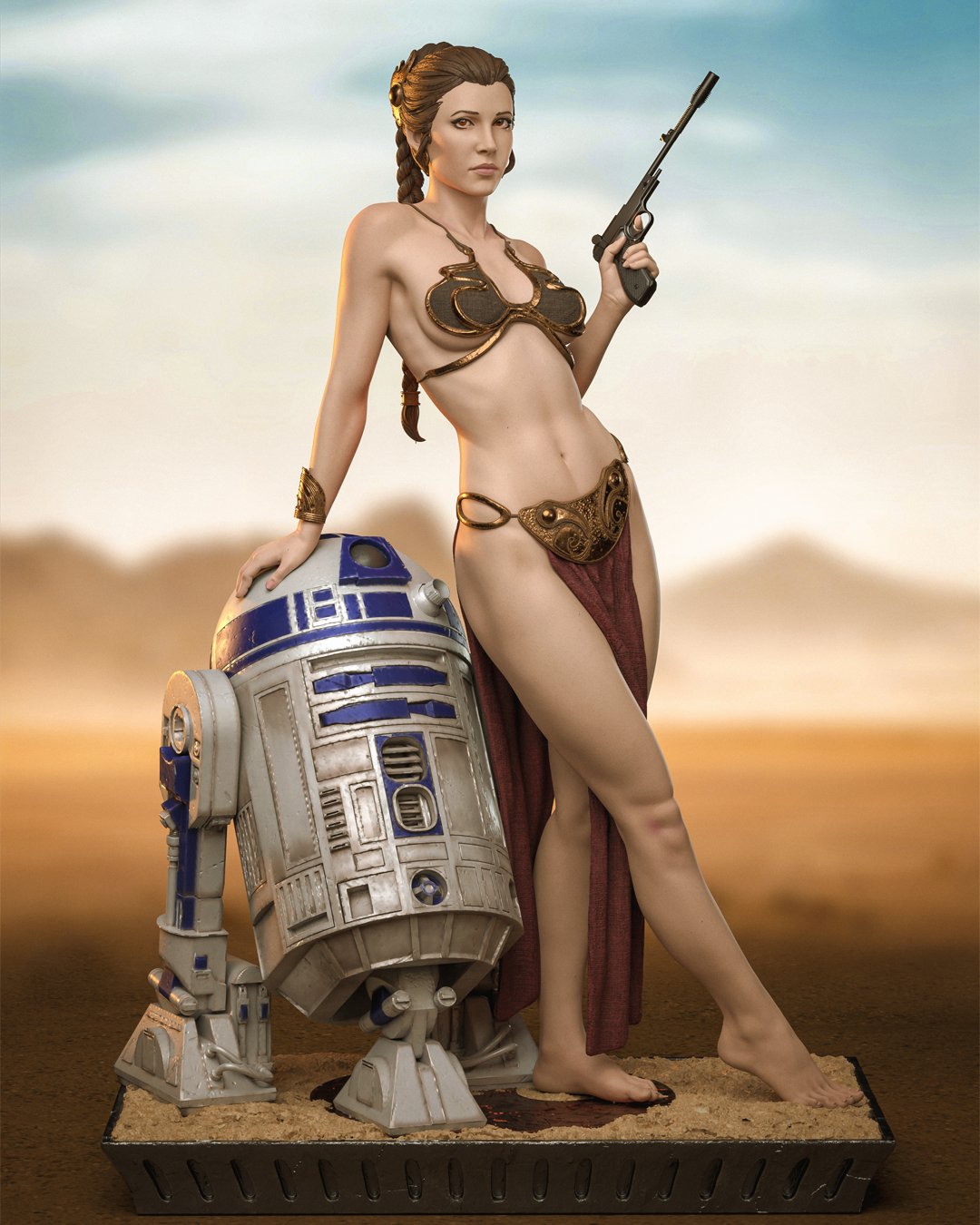 Princess Leia (Jabba's Palace) – Star Wars – 1:6 Scale Hand-Painted Resin Statue