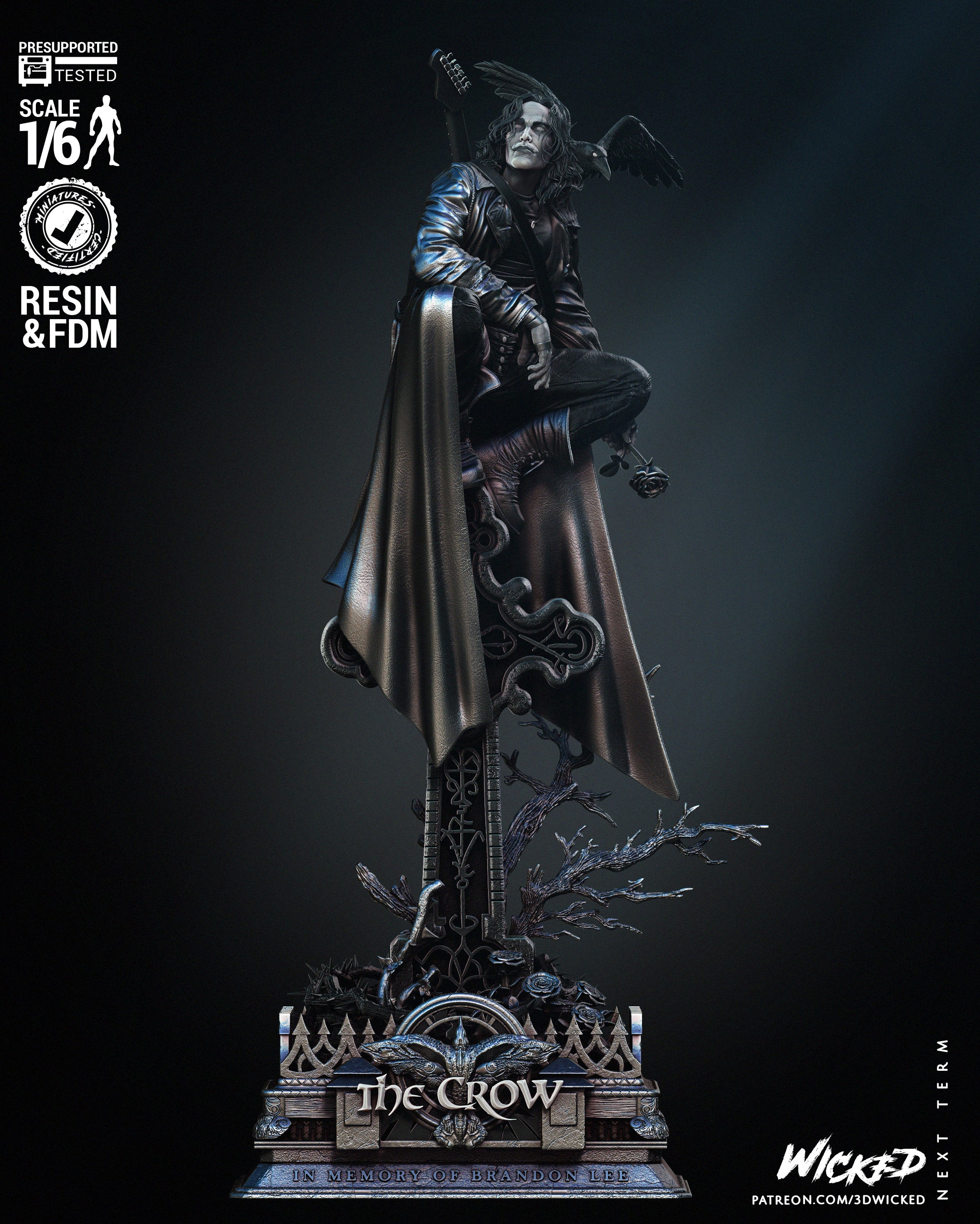 The Crow – Eric Draven – 1:6 Scale Hand-Painted Resin Statue