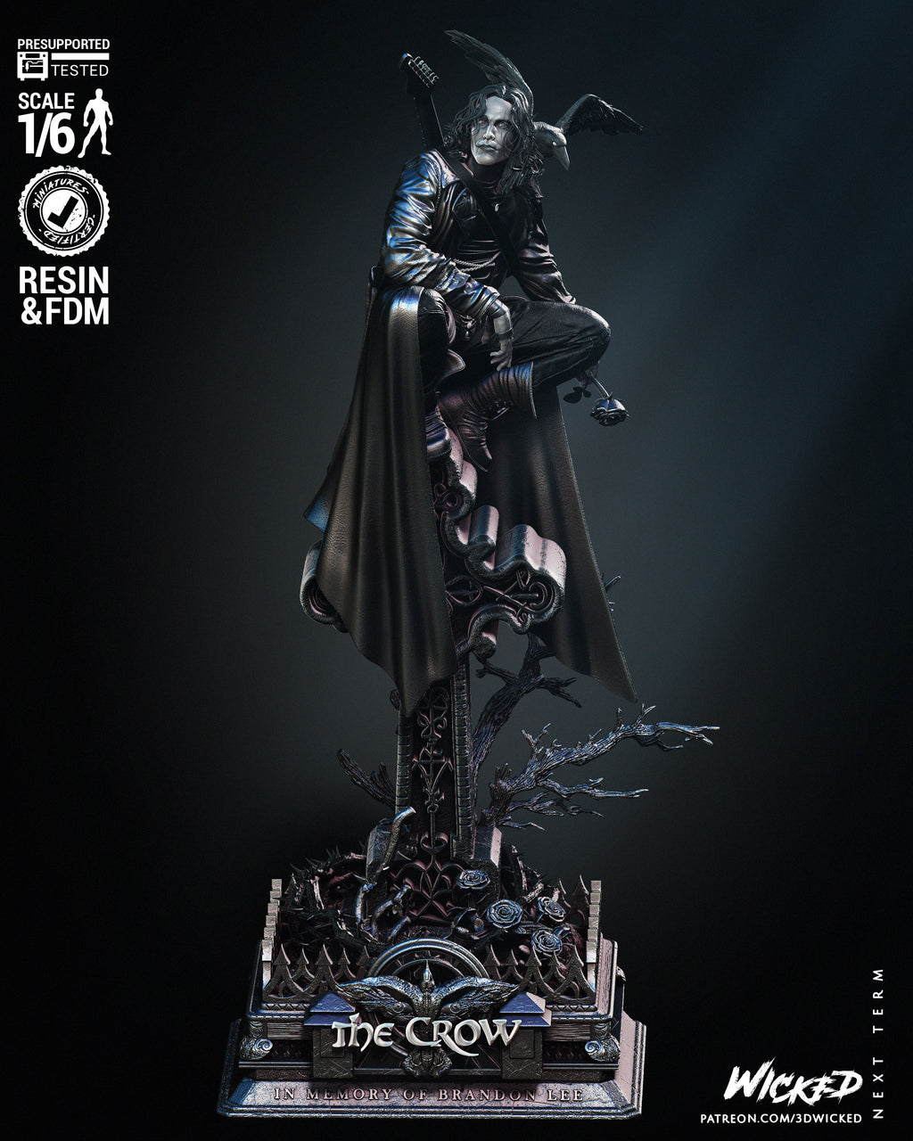 The Crow – Eric Draven – 1:6 Scale Hand-Painted Resin Statue