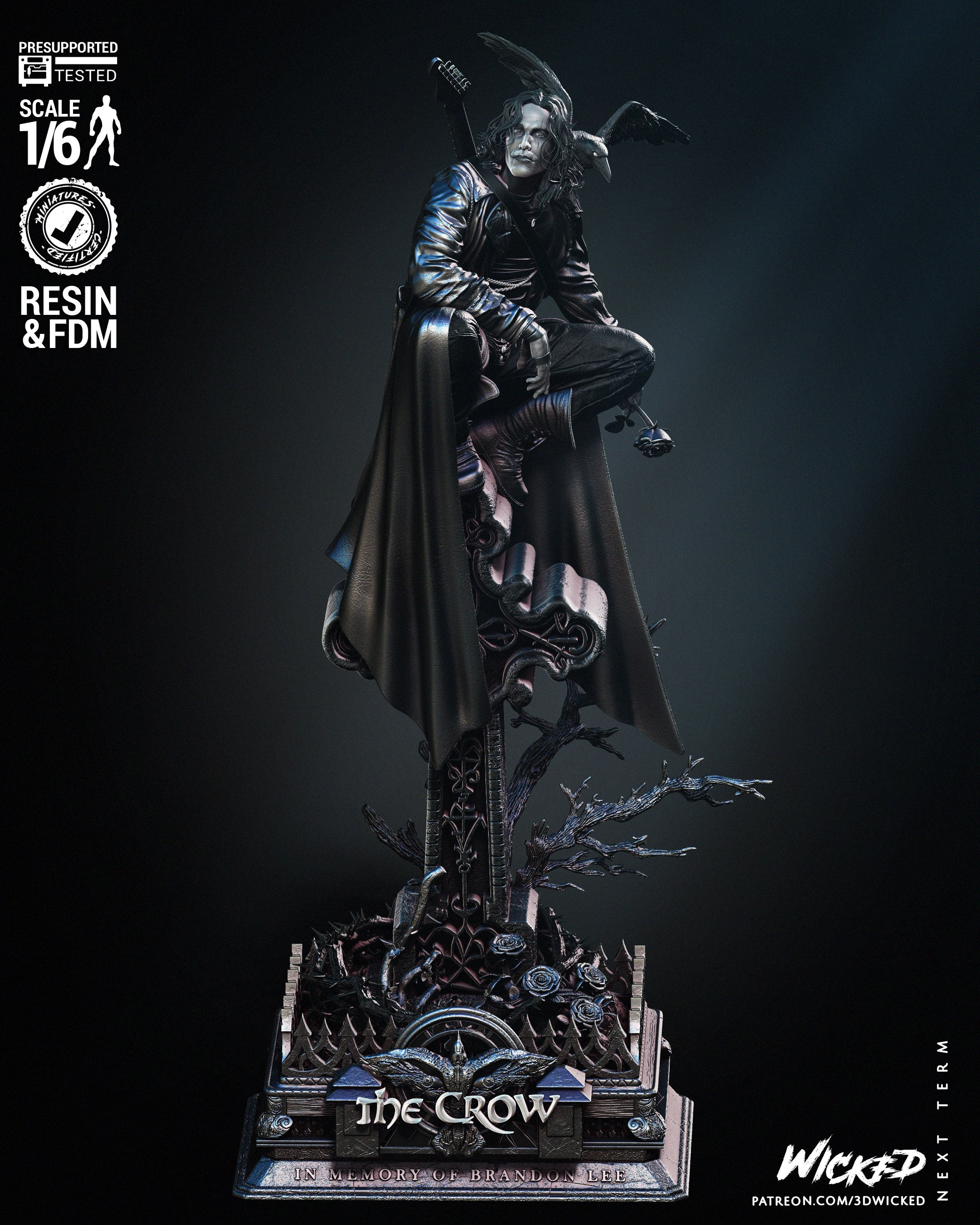 The Crow – Eric Draven – 1:6 Scale Hand-Painted Resin Statue