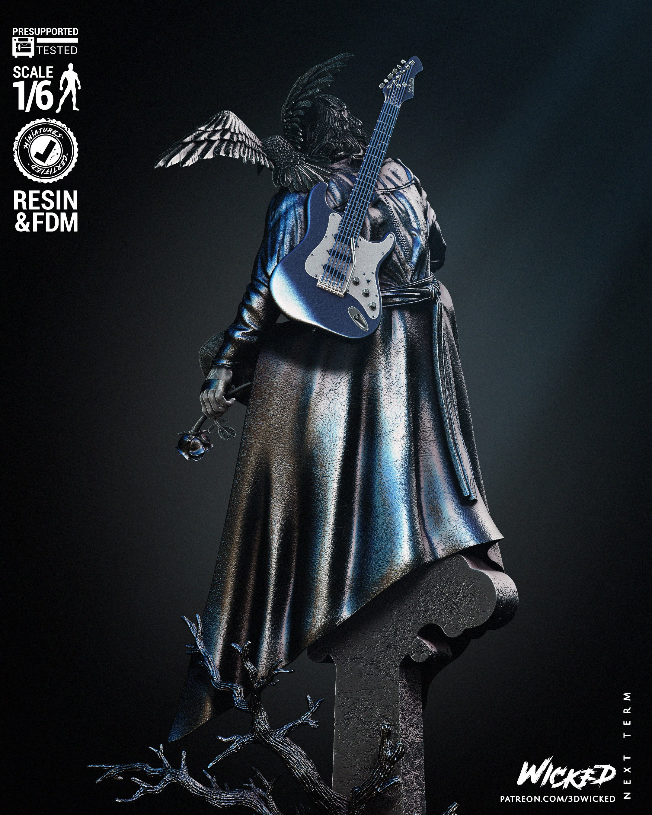 The Crow – Eric Draven – 1:6 Scale Hand-Painted Resin Statue