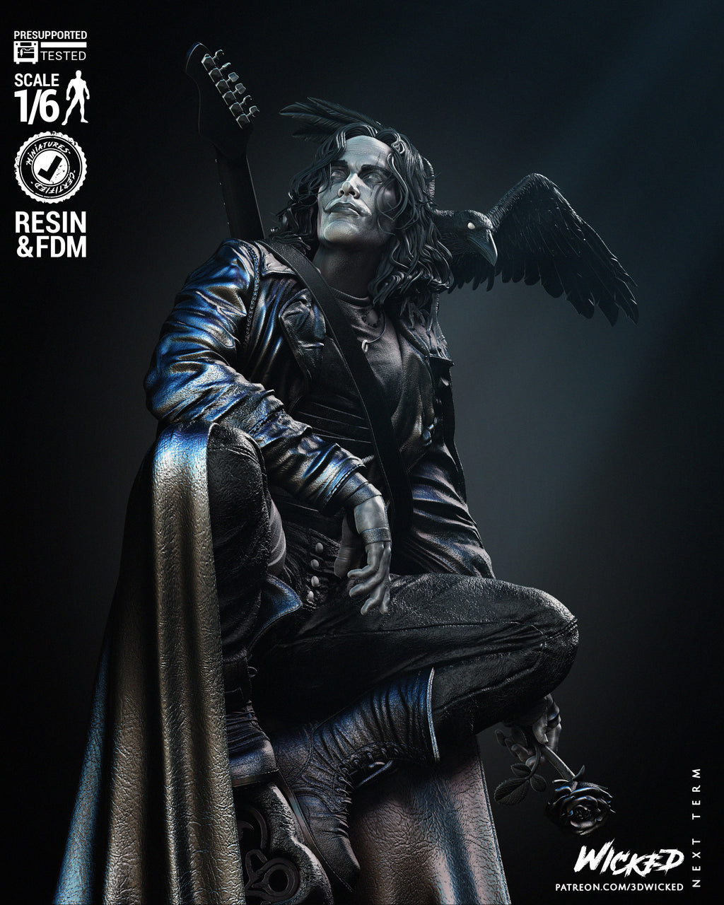 The Crow – Eric Draven – 1:6 Scale Hand-Painted Resin Statue