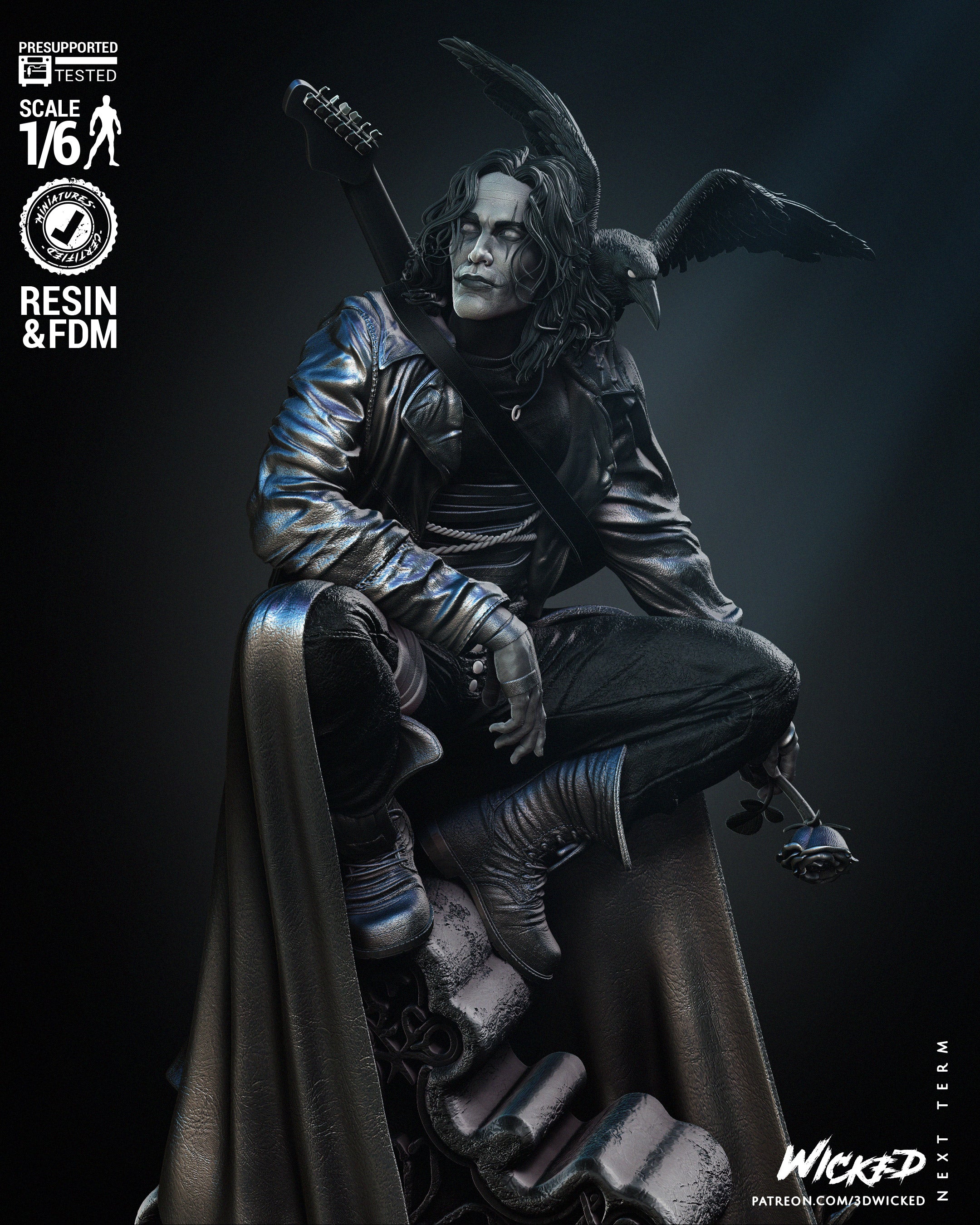 The Crow – Eric Draven – 1:6 Scale Hand-Painted Resin Statue
