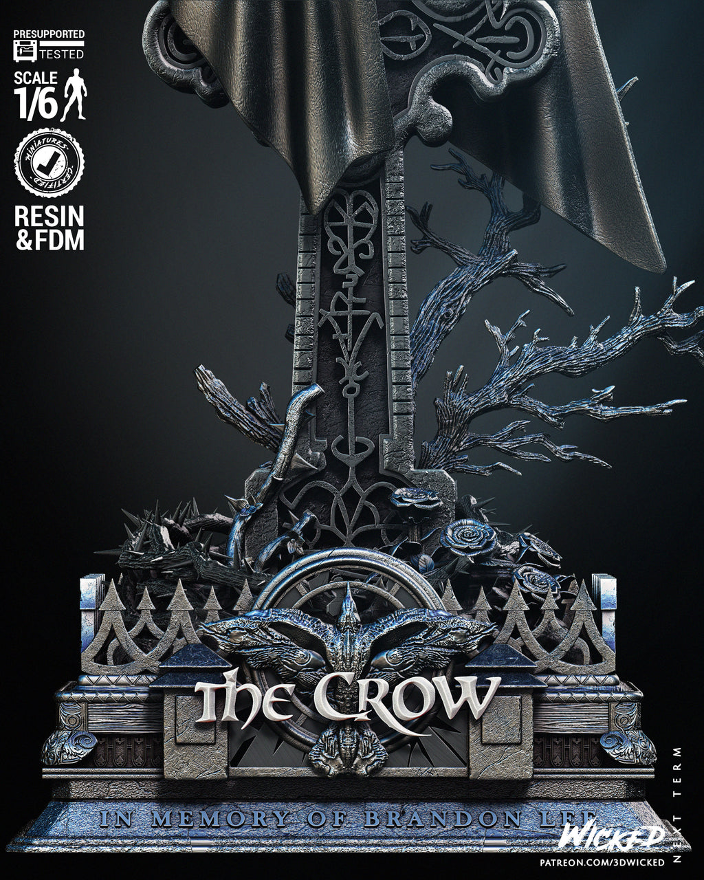 The Crow – Eric Draven – 1:6 Scale Hand-Painted Resin Statue