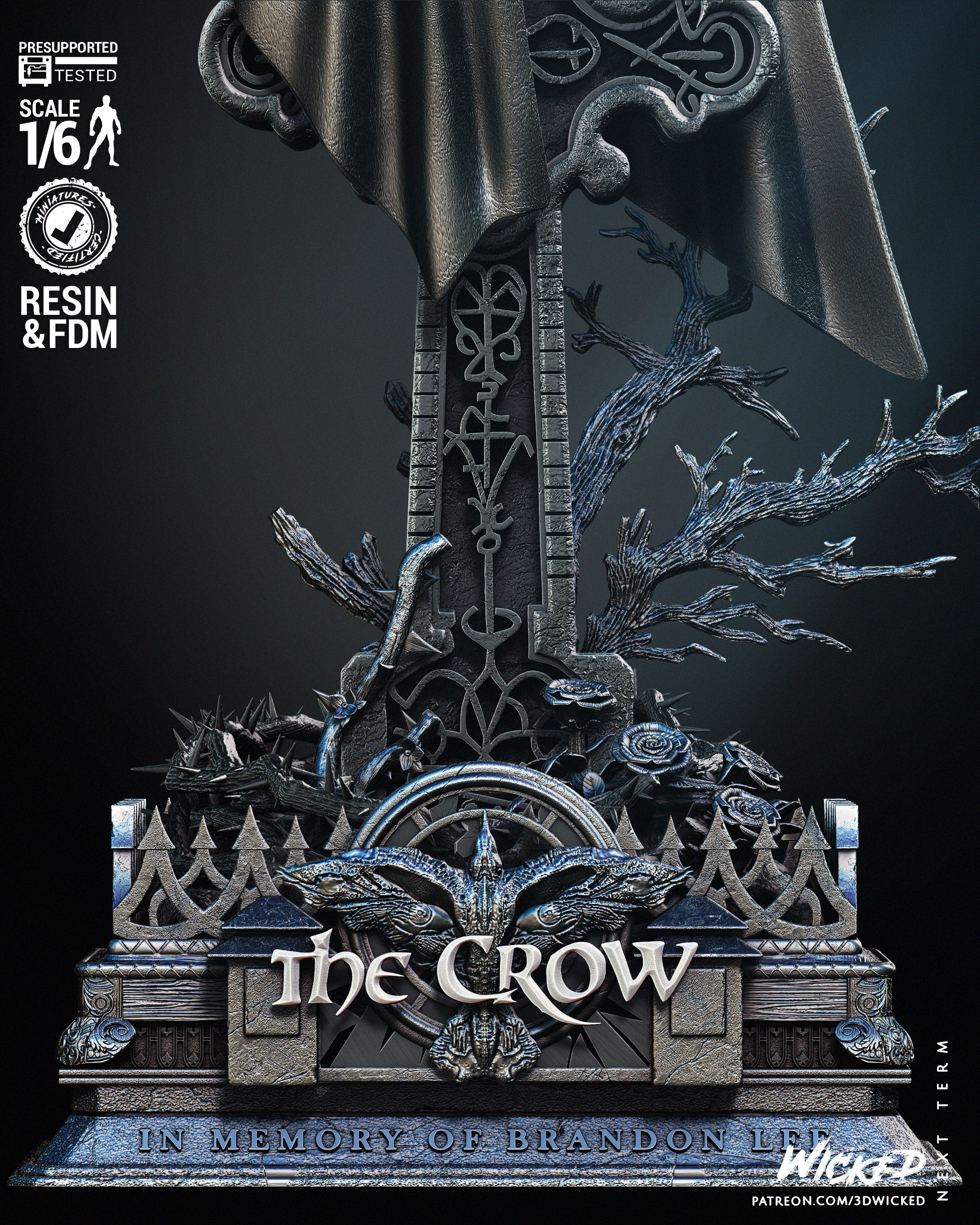 The Crow – Eric Draven – 1:6 Scale Hand-Painted Resin Statue