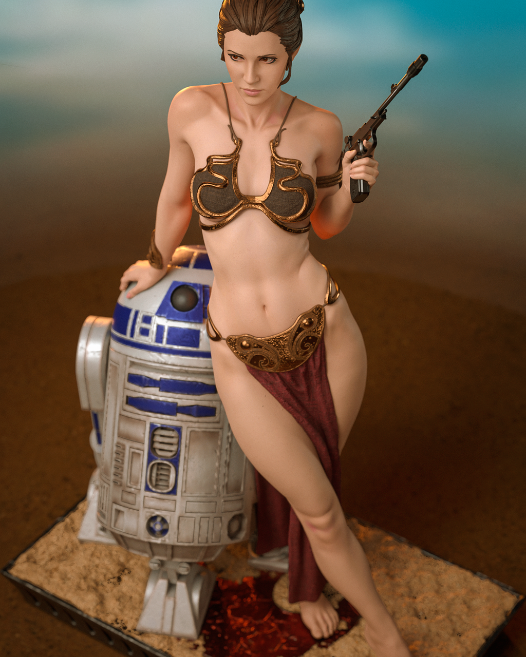 Princess Leia (Jabba's Palace) – Star Wars – 1:6 Scale Hand-Painted Resin Statue