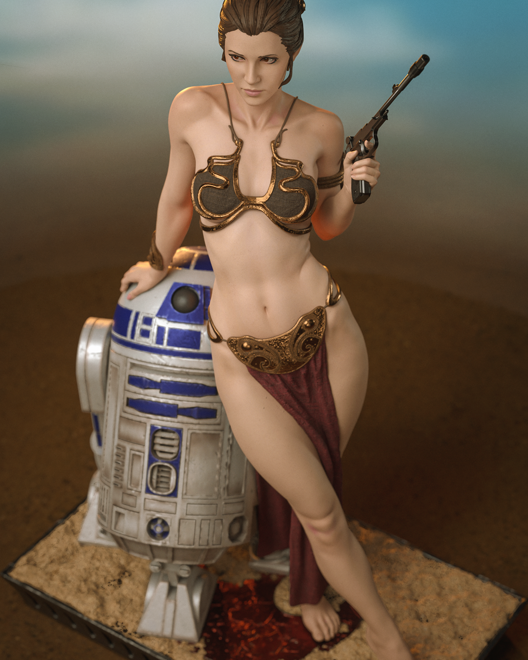 Princess Leia (Jabba's Palace) – Star Wars – 1:6 Scale Hand-Painted Resin Statue