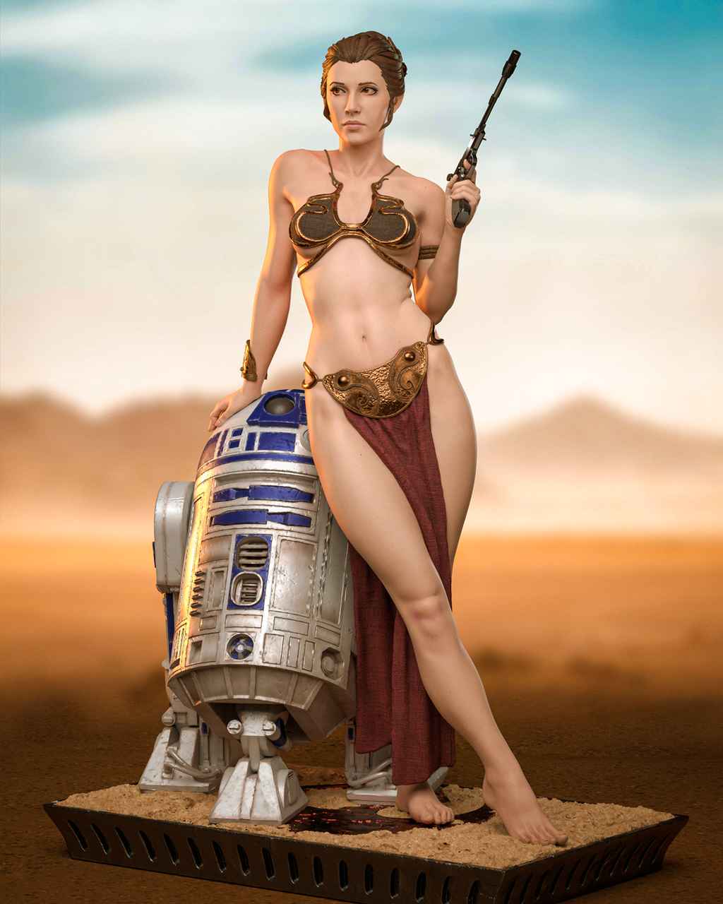 Princess Leia (Jabba's Palace) – Star Wars – 1:6 Scale Hand-Painted Resin Statue
