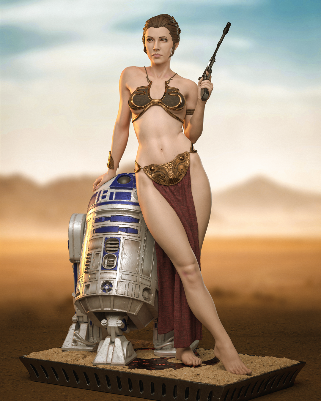Princess Leia (Jabba's Palace) – Star Wars – 1:6 Scale Hand-Painted Resin Statue