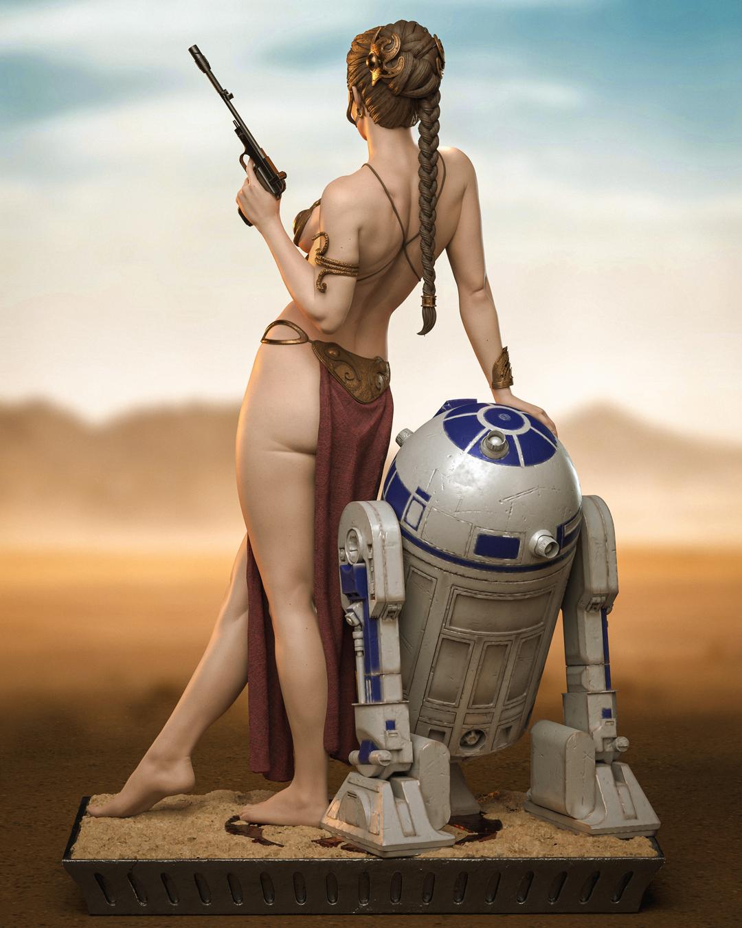 Princess Leia (Jabba's Palace) – Star Wars – 1:6 Scale Hand-Painted Resin Statue