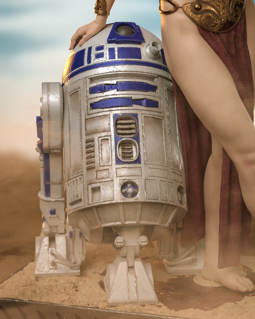 Princess Leia (Jabba's Palace) – Star Wars – 1:6 Scale Hand-Painted Resin Statue