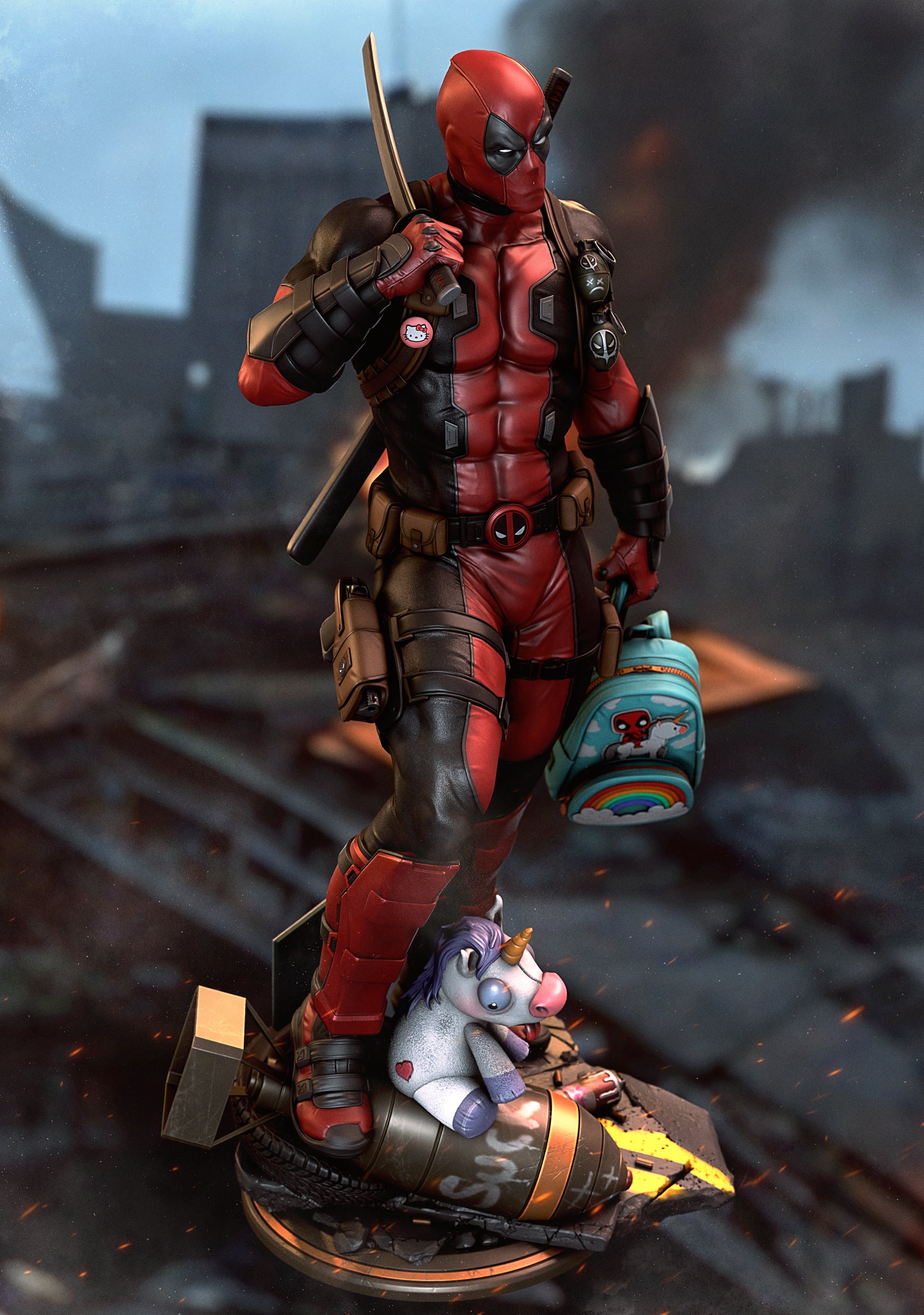 Deadpool – Marvel – 1:6 Scale Hand-Painted Resin Statue
