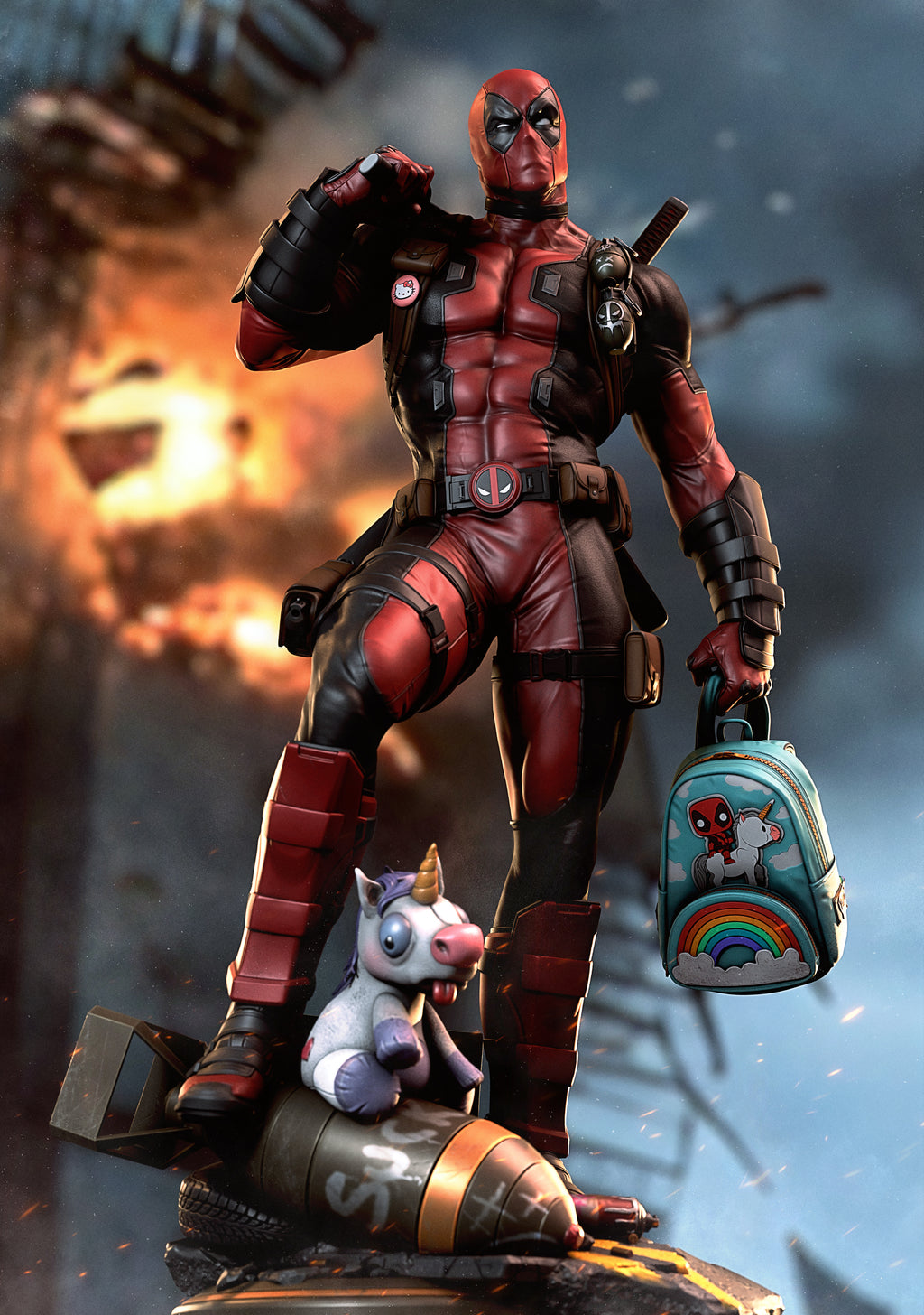 Deadpool – Marvel – 1:6 Scale Hand-Painted Resin Statue