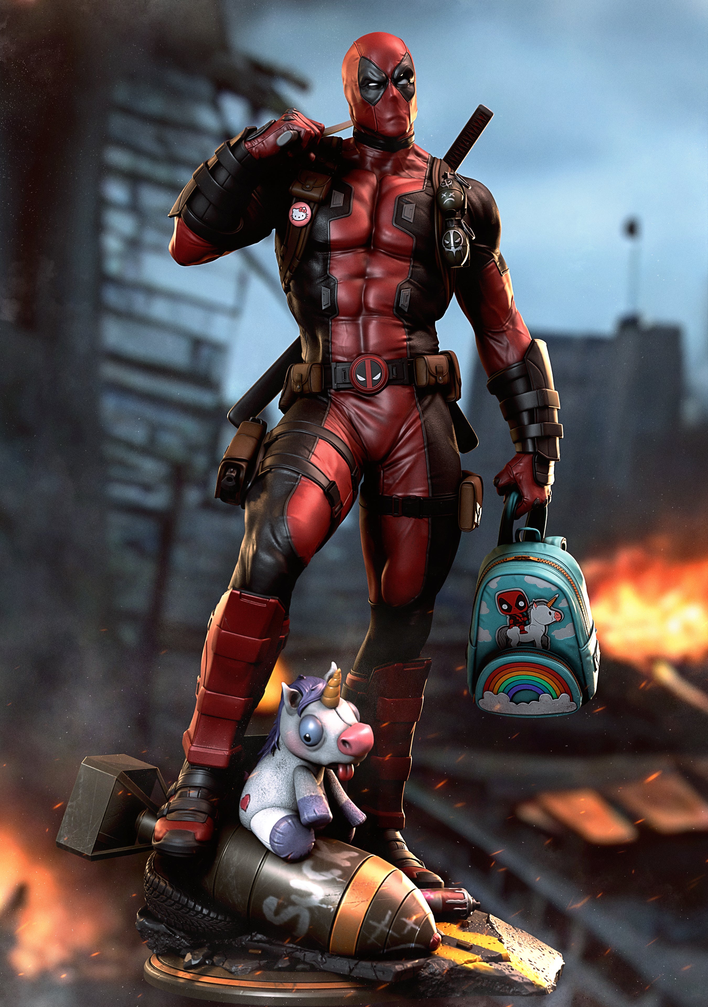 Deadpool – Marvel – 1:6 Scale Hand-Painted Resin Statue