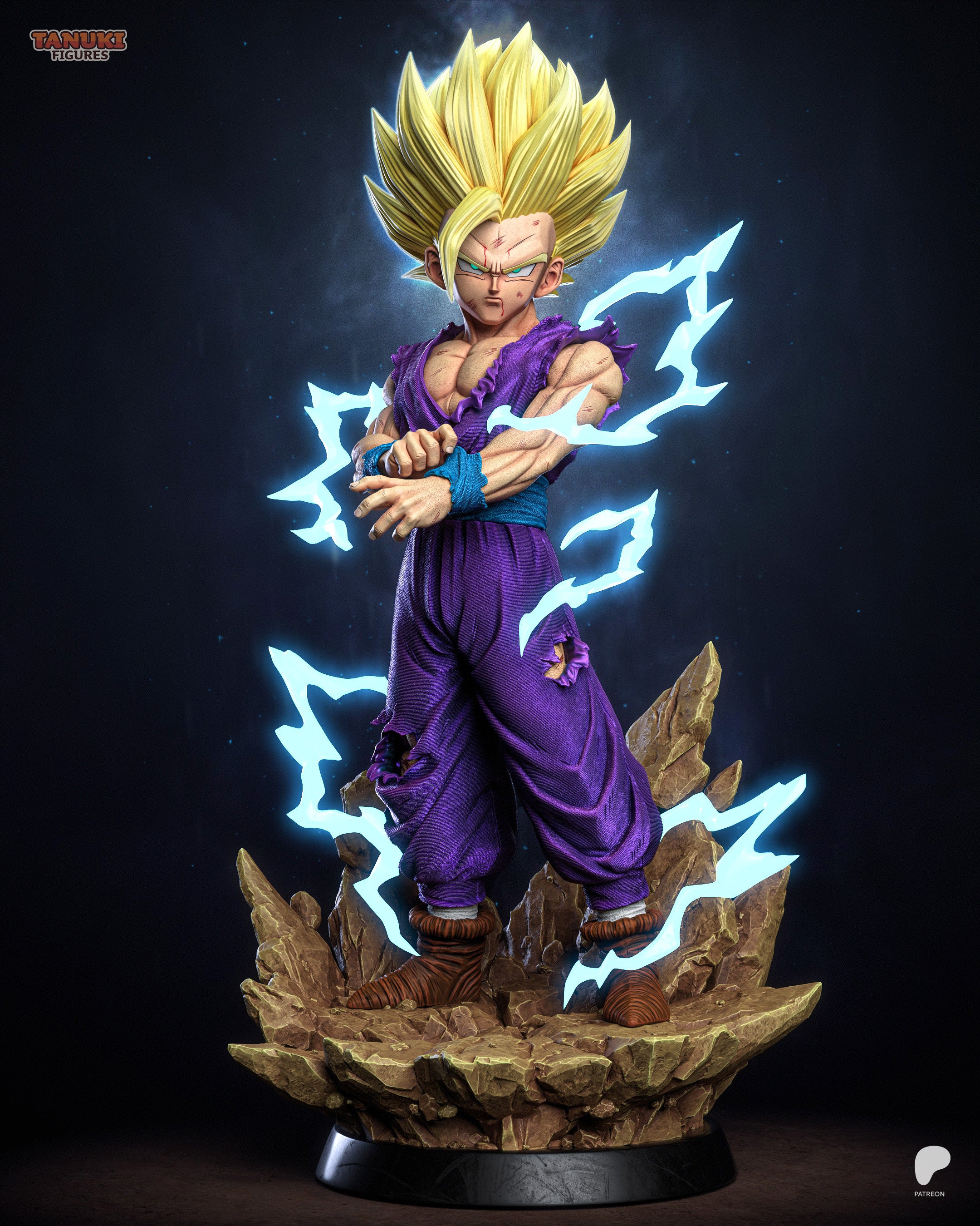 Super Saiyan 2 Gohan – Dragon Ball Z – Hand-Painted Resin Statue