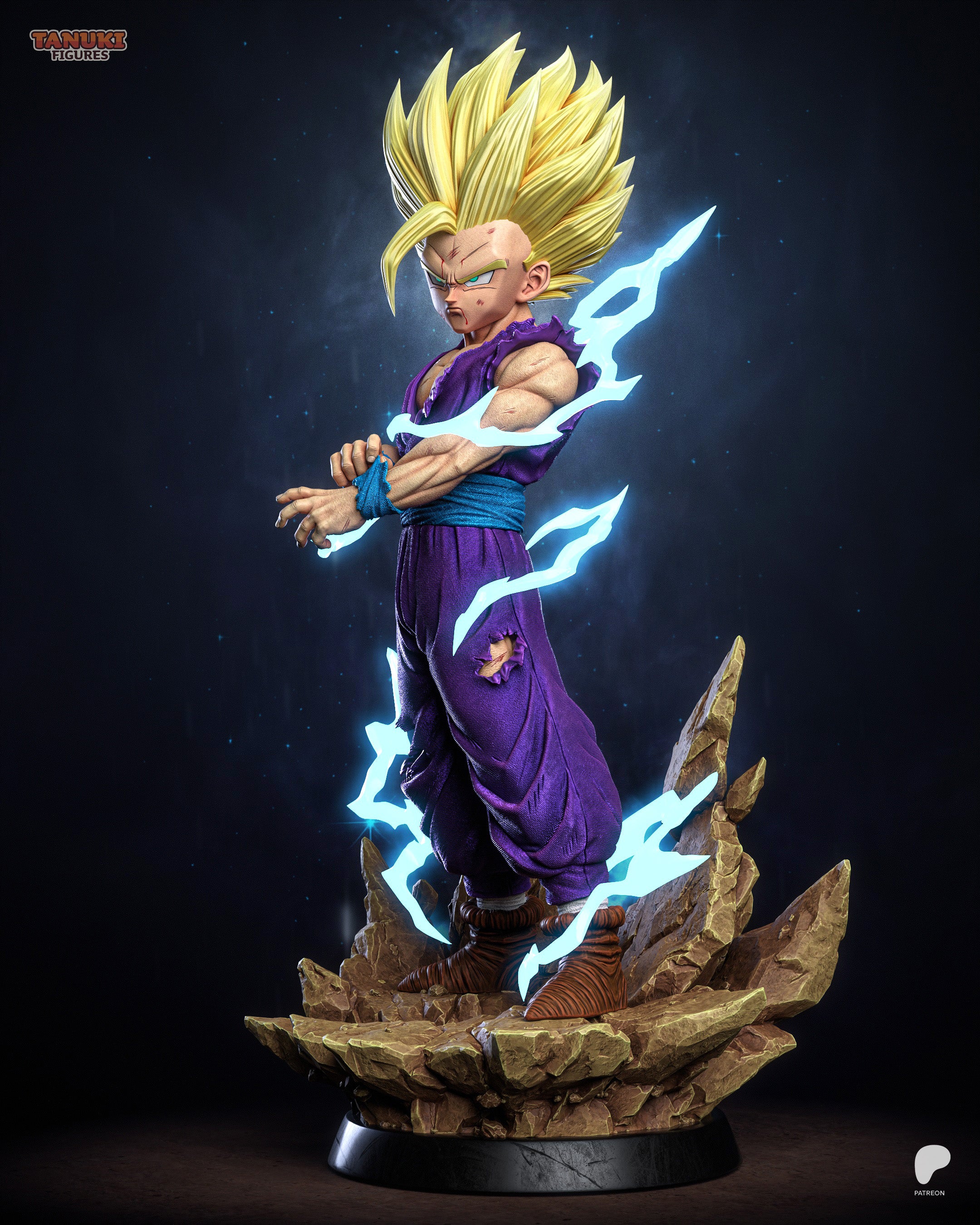 Super Saiyan 2 Gohan – Dragon Ball Z – Hand-Painted Resin Statue