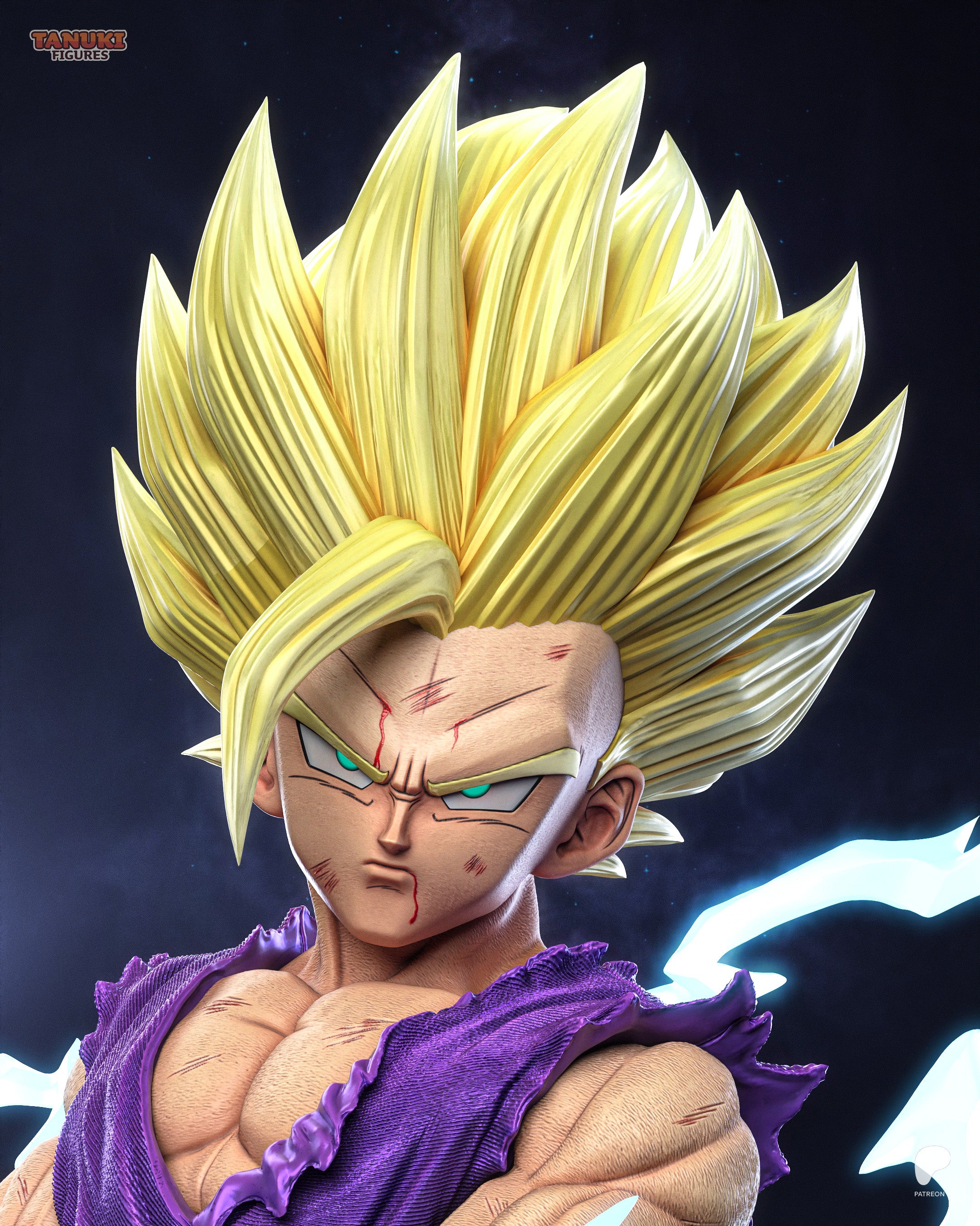 Super Saiyan 2 Gohan – Dragon Ball Z – Hand-Painted Resin Statue