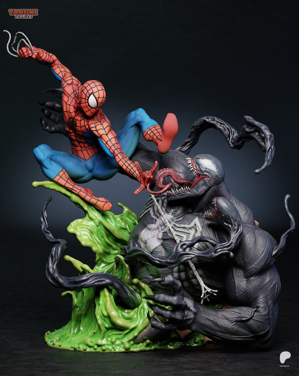 Spider-Man vs. Venom – Marvel – 1:6 Scale Hand-Painted Resin Diorama