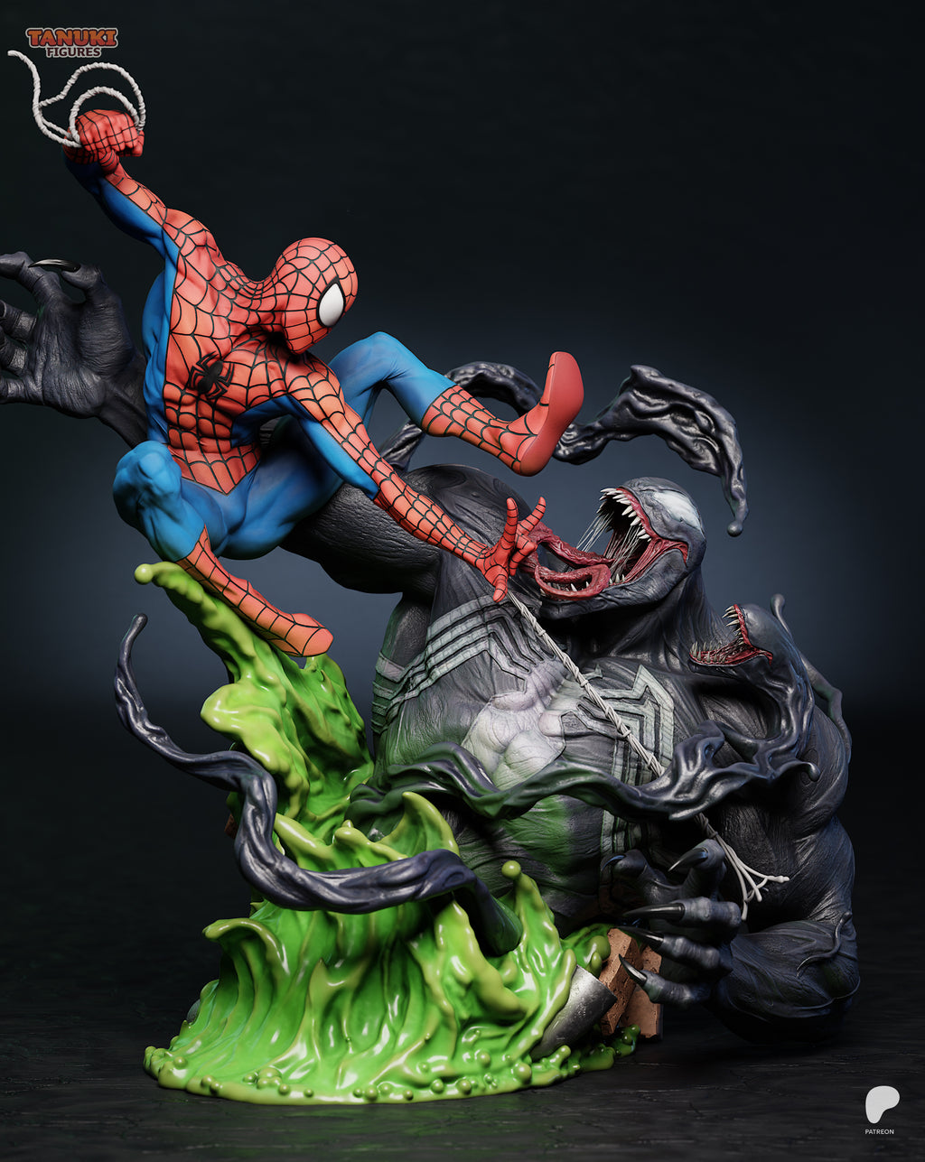Spider-Man vs. Venom – Marvel – 1:6 Scale Hand-Painted Resin Diorama