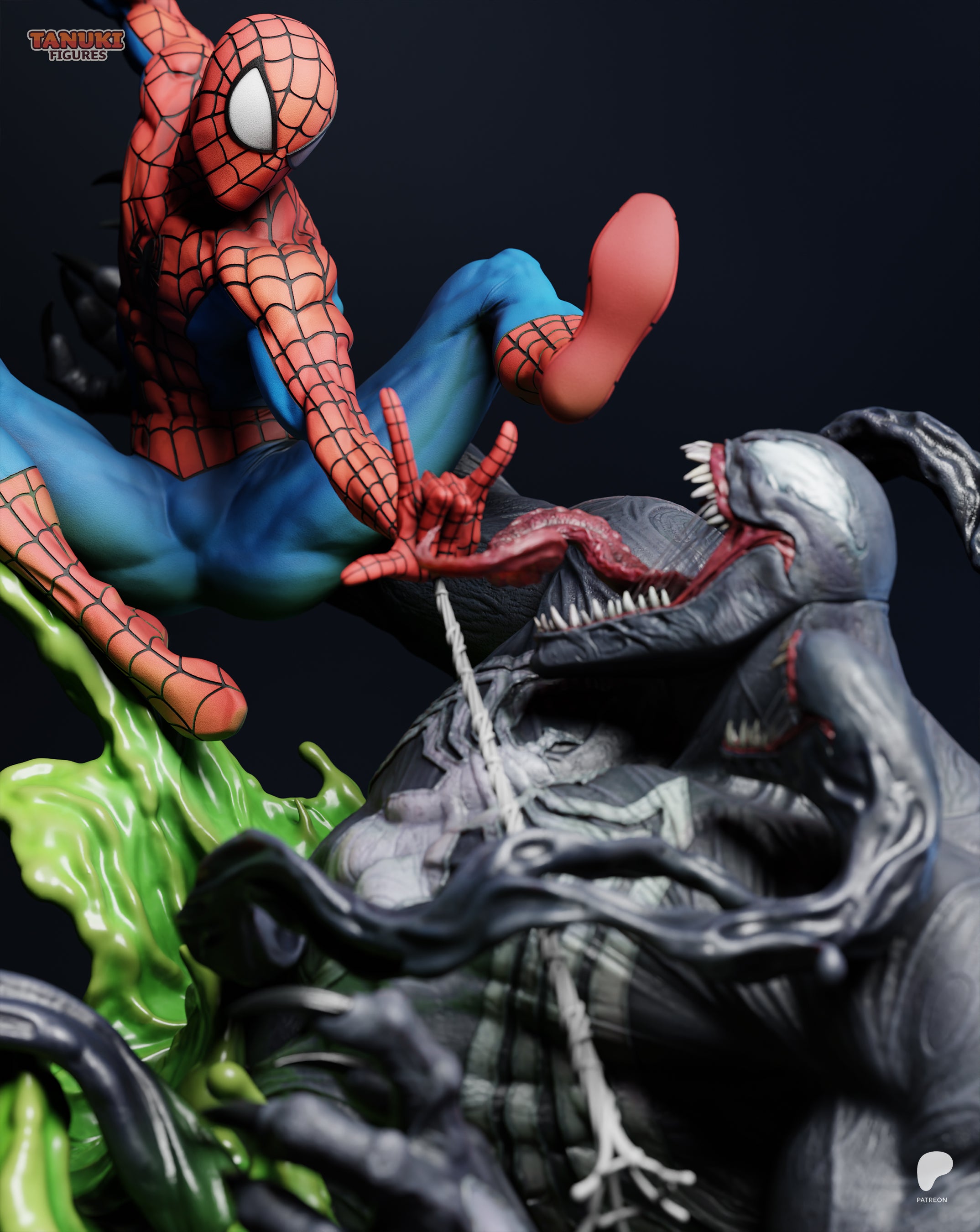 Spider-Man vs. Venom – Marvel – 1:6 Scale Hand-Painted Resin Diorama