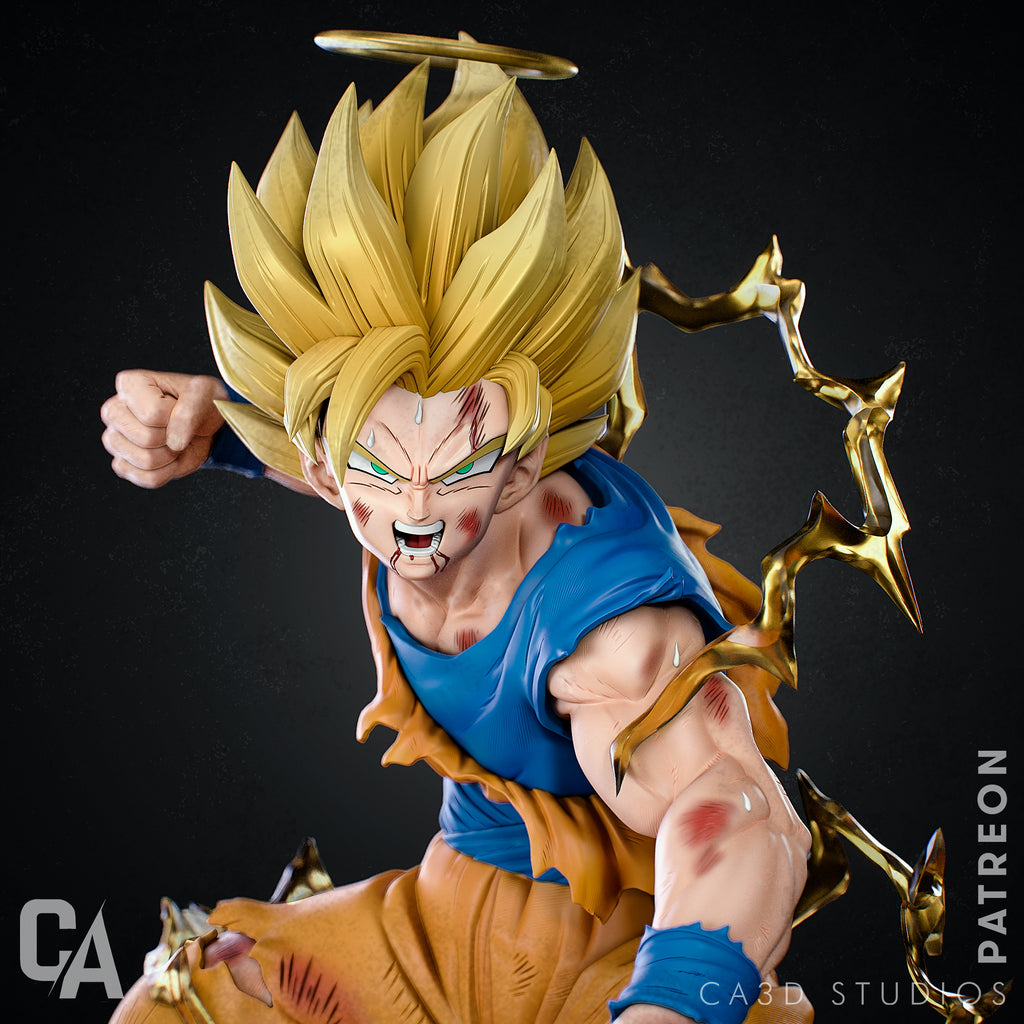 Super Saiyan Goku with Halo – Dragon Ball Z Resin Statue | Hand-Painted Collector Figure