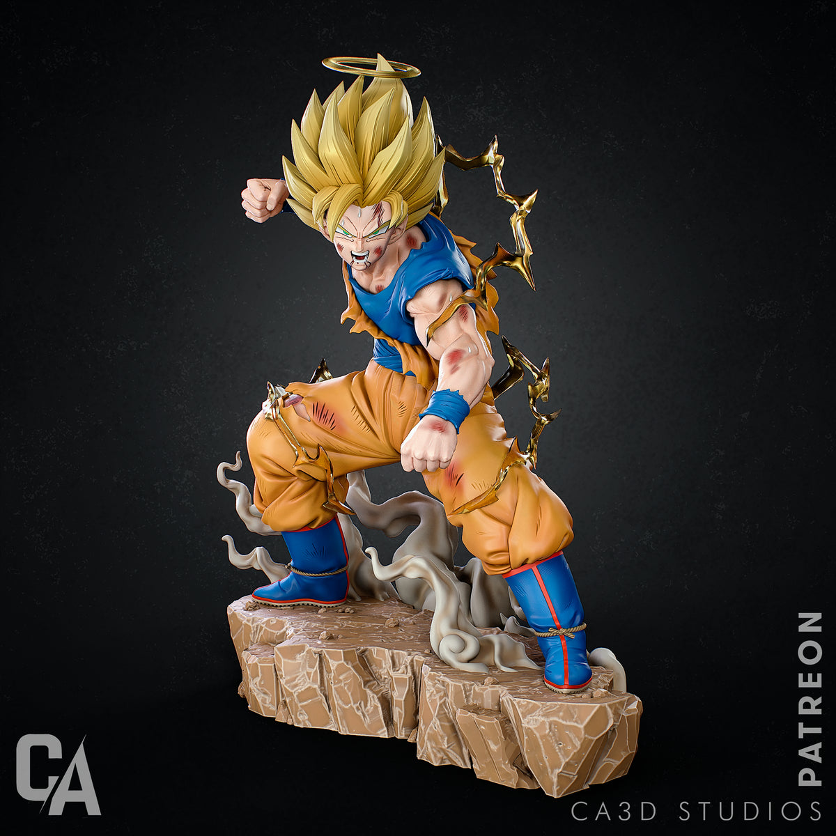 Super Saiyan Goku with Halo – Dragon Ball Z Resin Statue | Hand-Painted Collector Figure